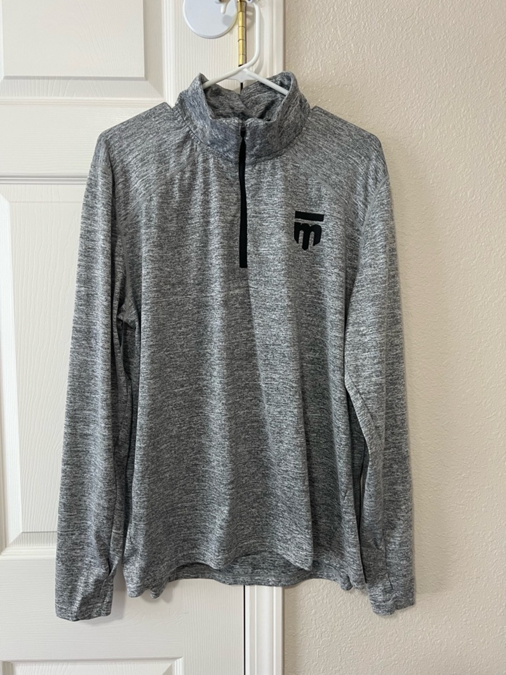 Mongoose Quarter Zip Pullover Gray Athletic Stretch Top Men’s Size Large